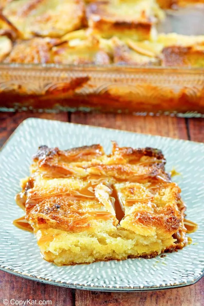 Apple Bread Pudding with Caramel Sauce