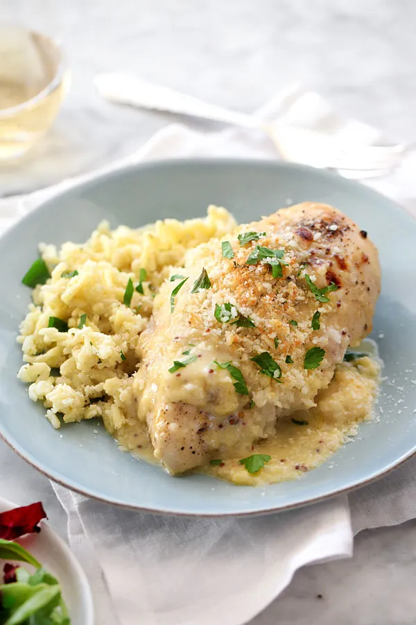 Cheesy Mustard Baked Chicken Breasts